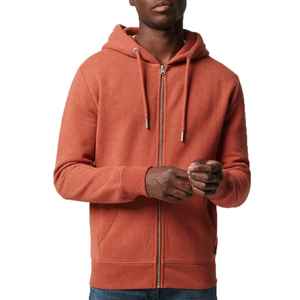 Vente chaude poids lourd fermeture éclair à capuche solide uni teint hommes sweat à capuche sweats col montant Golf sweats à capuche pour hommes 2025 - Product Image 1