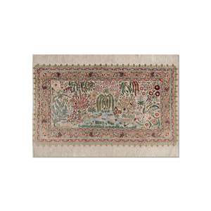 Tapis en soie noués à la main Gulmarg, motif floral rose et violet, 9x12 rectangulaire, pour la décoration de la maison, du salon, pour les adolescents - Pae-6434 - Product Image 1