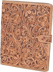 Hot Selling A4 A5 Size File Cover Portfolio Papers <b>Documents</b> Organizer High Quality Soft Leather Cover With Tooling & Pockets - Product Image 2