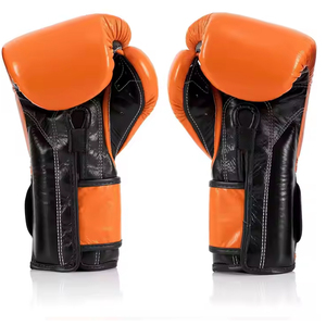 Gants de boxe professionnels en cuir véritable de haute qualité fabriqués en vrac quantité doigt complet prix le moins cher personnaliser Logo et taille - Product Image 2