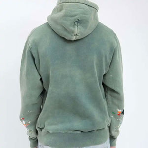 Sweat à capuche pour homme en coton lourd délavé à l'acide, basique, streetwear personnalisé pour l'hiver - Product Image 3