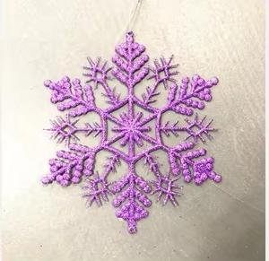 Flocons de neige décorations d'arbre de Noël ornements de flocon de neige en argent paillettes flocons de neige en bois pour tentures - Product Image 4