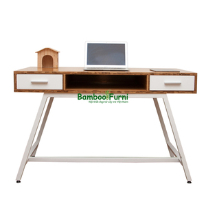BB001a Muebles Escolares Escritorio de Madera de Bambú Laminado con Estantería 120x60x75 (cm) - Product Image 2