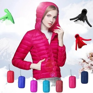 Women's Hooded Down <b>Jacket</b> Ultralight <b>Thin</b> 90% White Duck Down Coat Woman Autumn Winter Casual Warm Portable <b>Puffer</b> <b>Jackets</b> - Product Image 2