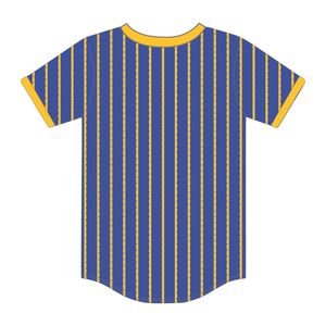 Sigma Gamma Rho Blue Pinstripe Pullover Camiseta de béisbol 100% Malla de poliéster SGRho Sorority Camiseta con cuello en V con logotipos de apliques - Product Image 3