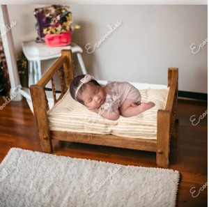 Silla de ratán de madera creativa para bebé y cama de recién nacido, accesorios de fotografía para niños, muebles de fotografía para recién nacidos, posando - Product Image 1
