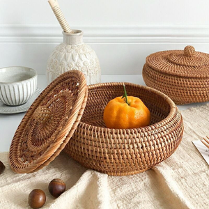 Vietnam <b>Decorative</b> Rattan <b>Box</b> <b>with</b> <b>Lid</b> Handcrafted Natural Organizer for Office Supplies, Craft Tools & Living Room <b>Storage</b> - Product Image 3