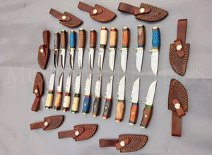 Vente en gros de couteaux de chasse d'extérieur à lame fixe couteaux de chasse en acier Damas couteaux de camping Lot personnalisé OEM pris en charge pour les détaillants - Product Image 2