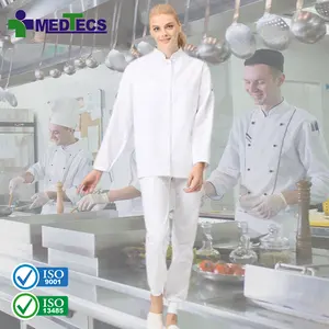 ISO9001制造商烹饪屠夫大衣厨师夹克来样定做餐厅制服