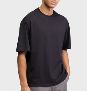 Camiseta Corta Holgada de Estilo Urbano para Hombre, Bordado Personalizado, Camiseta de Primera Calidad, Ajuste Holgado, Suministro Directo de Fábrica al por Mayor - Product Image 1