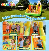 Château gonflable COCOFISH Lapin Carotte pour enfants, château de saut gonflable d'extérieur, maison de jeu gonflable pour jardin, fête d'anniversaire