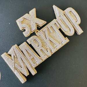 Colgante de Lujo con Letra Personalizada 5XT, con 30 Quilates de Diamantes Moissanite, Chapado en Oro sobre Plata 925, Joyería Hip Hop - Product Image 6