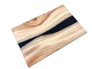 Nouvel arrivage de planche à découper de service en bois d'acacia et en résine de conception naturelle fabriquée à la main en rectangle pour restaurant et cuisine à domicile - Product Image 4