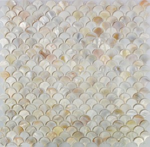 Escamas de pescado en forma de concha madre de perla azulejos decoración mosaico de mármol para Hotel baño sala de estar Proyecto de pared - Product Image 3