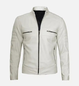 Chaqueta de cuero con capucha para hombre personalizada de alta calidad Chaqueta de cuero de moda al mejor precio hecha en Pakistán - Product Image 1