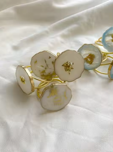 Accesorios de mesa, servilletero de cristal de ágata natural, servilletero de lujo dorado para fiestas, fabricante indio por EXOTIC INDIAN - Product Image 5