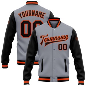 Veste bomber décontractée d'hiver sur mesure, vert Kelly, or-blanc, à boutons pression, style varsity, à lettres, tendance, vente en gros directe de l'industrie - Product Image 2