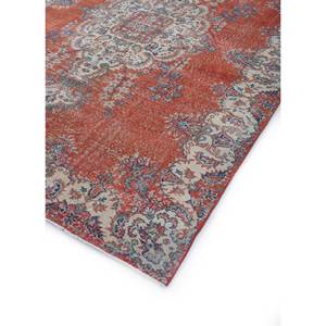 Alfombra Vintage de Lana 9x12 Roja y Naranja Anudada a Mano con Patrón de Medallón para Decoración de Sala de Estar o Pasillo -Pae-2284 - Product Image 2