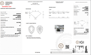 2,68 CT Corte de pera Diamante cultivado en laboratorio IGI Certificado F Color VS1 Claridad Lab-Stone - Product Image 5
