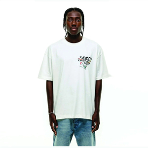 Vente en gros 100% coton T-shirt ample épais à épaules tombantes T-shirt surdimensionné pour hommes avec logo personnalisé - Product Image 1