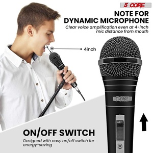 5Core XLR <b>Microphone</b> Dynamic Mic Karaoke <b>Singing</b> Studio Mics Handheld Microfono - Product Image 3