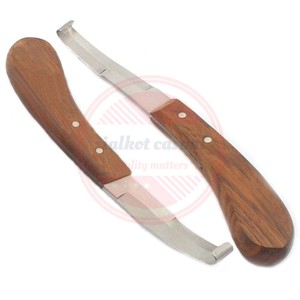 Venta caliente diestro zurdo caballo herrador casco cuchillo mango de madera instrumentos veterinarios para la venta - Product Image 6