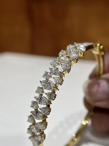 สร้อยข้อมือเพชรรูปลูกแพร์สุดหรูกำไลข้อมือครึ่งเม็ดอัญมณีแบบซ้อนได้เครื่องประดับคริสต์มาส - Product Image 6