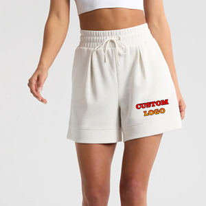 Nouveau arrivé 2025 shorts de survêtement respirants 100% coton de haute qualité pour femmes avec logo personnalisé shorts décontractés quotidiens pour femmes - Product Image 1