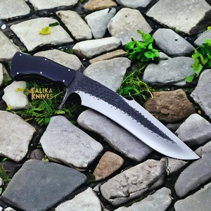 Handmade Bowie Knife Carbon Steel Blade Wood Handle Black <b>Leather</b> Sheath Low Price Multi-Purpose Camping Survival <b>Tool</b>. - Product Image 3
