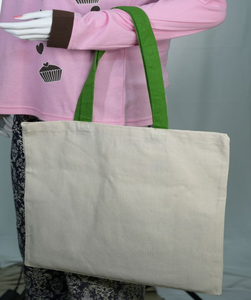 Bolsa de lona de algodón orgánico Calico reutilizable 100% ecológica, bolsa de compras a granel de gran capacidad con logotipo personalizado impreso - Product Image 3