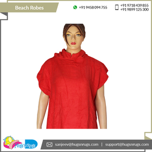 Batas de playa de algodón 100% de Color sólido con logotipo personalizado de grado superior del exportador de confianza con capucha de lujo Venta a granel - Product Image 3