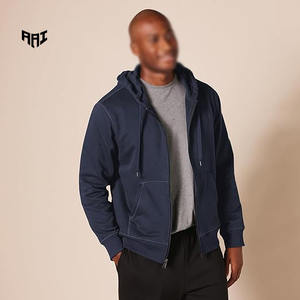 Sudadera con capucha y cremallera azul marino para hombre |   Sudadera Casual con Cierre Completo |   Sudaderas con Capucha Personalizadas, Cómodas y Elegantes, Estilo Urbano - Product Image 1