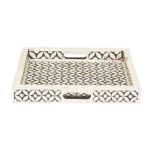 Vente en gros, plateau design géométrique avec logo personnalisé, plateau de service incrusté d'os, décoration d'intérieur, ustensiles de cuisine, plateau pour la vaisselle - Product Image 1
