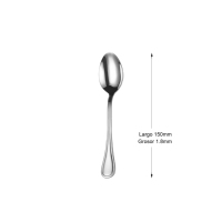 Cuchara Clásica Mr Spoon de 150 mm, Acero Inoxidable 18/0, Plateada, Apta para Lavavajillas, Multifuncional para Postre/Café/Leche