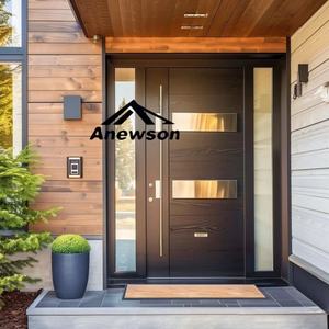 <span class=keywords><strong>Entrada</strong></span> frontal de aluminio de acero y metal oscilante personalizado chino de lujo con ventanas de vidrio Puerta exterior grande de una sola hoja doble - Product Image 6