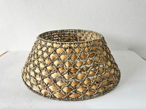 Vintage Style Handmade Water Hyacinth Combine Seagrass Christmas Tree Collar For Xmas Holiday Christmas Decoration - Product Image 6