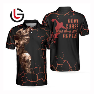 เสื้อโปโลโบลว์ลิ่งสำหรับผู้หญิงพิมพ์ลายตามสั่ง100% โพลีเอสเตอร์240กรัมแนววินเทจสีเทาสีเขียวน้ำตาลสำหรับเล่นกีฬา - Product Image 5