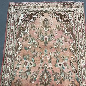 Turkish Vintage <b>Runner</b> Rug 3.7x9.7 ft, Red <b>Green</b> Oriental Wool Rug - Product Image 3