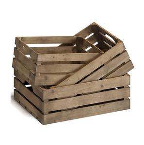 Eco-Friendly Engraved Rustic Handmade Natural Solid <b>Wooden</b> Storage <b>Crates</b> with Handles Containers for Gift & Craft - Product Image 4