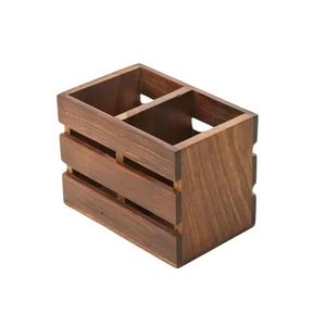Wooden Square <b>Pen</b> Holder/<b>Pen</b> Pencil Stand Multi Purpose Desk <b>Organizer</b> Rosewood with attractive Brass Work - Product Image 3