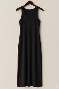 Beautiful Design Women's Ribbed Knit Short Sleeve A-Line Floor-Length <b>Viscose</b> Eco-Friendly Casual Elegant Slim Fit Tank - Product Image 6