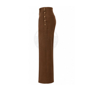 Pantalon de guerre napoléonien artisanal détaillé, design historique, coutures soigneusement placées, fermeture sécurisée, toile légère - Product Image 3