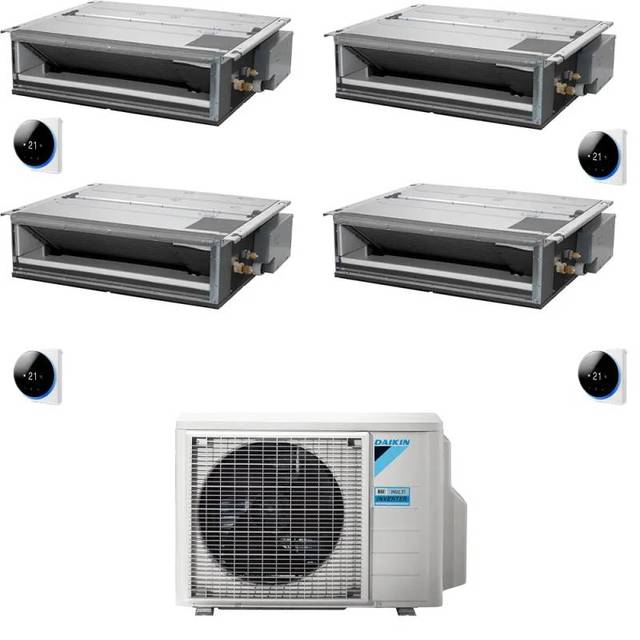 Mini Sky Quadri Split Ducted Air Conditioner 10001-12000 BTU Variable R32 A+++ Household Electric App-Controlled 4MXM80A