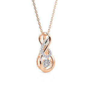 สร้อยคอ Jeulia Custom Infinity Dance Birthstone ประดับโมอิสซาไนต์แบบฝังกรงเล็บชุบโรเดียม - Product Image 4