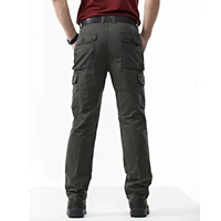 Pantalon cargo jogger homme de haute qualité, coupe droite mi-haute, en toile légère, délavé foncé, multi-poches, coupe ajustée, respirant et infroissable