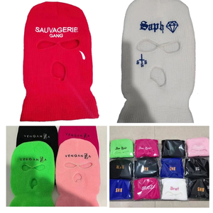 หมวกบีนนี่ขนสัตว์แบบเต็มหน้าสำหรับผู้ชาย, หมวกบีนนี่ถัก3รูสำหรับฤดูหนาวโลโก้ออกแบบได้ตามต้องการ - Product Image 2