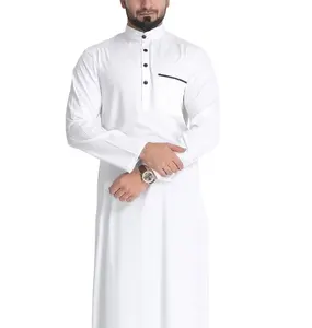2023 Groothandel Mode Klassiekers Moslim Mannen Thobe Lange Jurk Qatari Stijl Kleding Islamitische Mannen Thobe Custom Ontwerpen Mannen Thobe