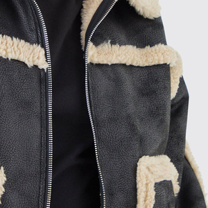 Chaqueta de Invierno de Piel de Oveja Recubierta de Nuevo Diseño, Estilo Motero, Casual, Resistente al Viento - Product Image 6