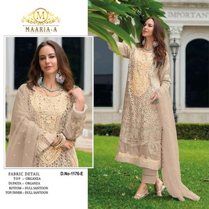 Naylon organza ที่ทันสมัยพร้อมชุดปักลายชุด salwar อินเดียส่งออกและผู้จัดจำหน่ายในอัตราที่ต่ำที่สุด - Product Image 1