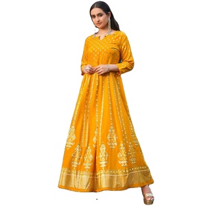 Collection de robes fantaisie stylées Heavy Rayon Foil Prints pour femmes - Product Image 2